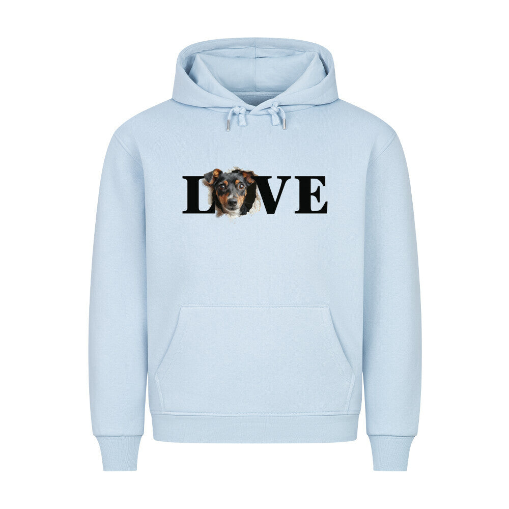 Premium Hoodie "Parson Russell - LOVE" Babyblau – hunde-shirt.de