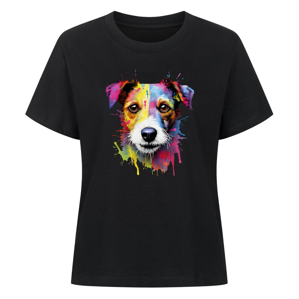 Premium Damen-Shirt "Parson Russell - Paint" Schwarz – hunde-shirt.de