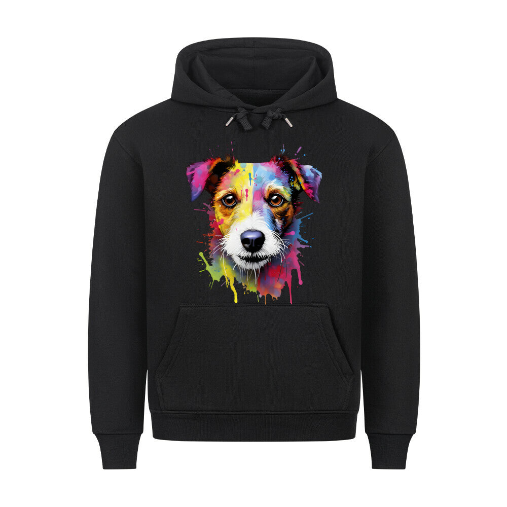 Premium Hoodie "Parson Russell - Paint" Schwarz – hunde-shirt.de