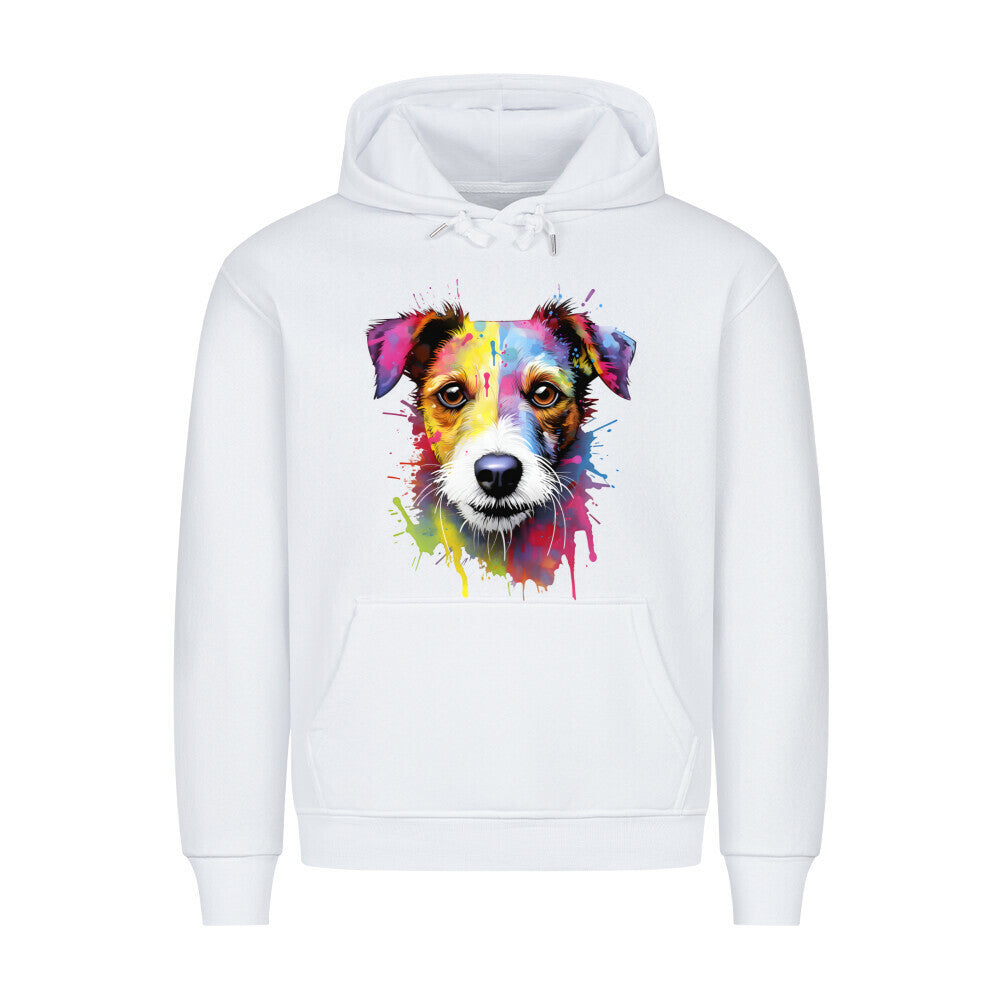 Premium Hoodie "Parson Russell - Paint" Weiß – hunde-shirt.de