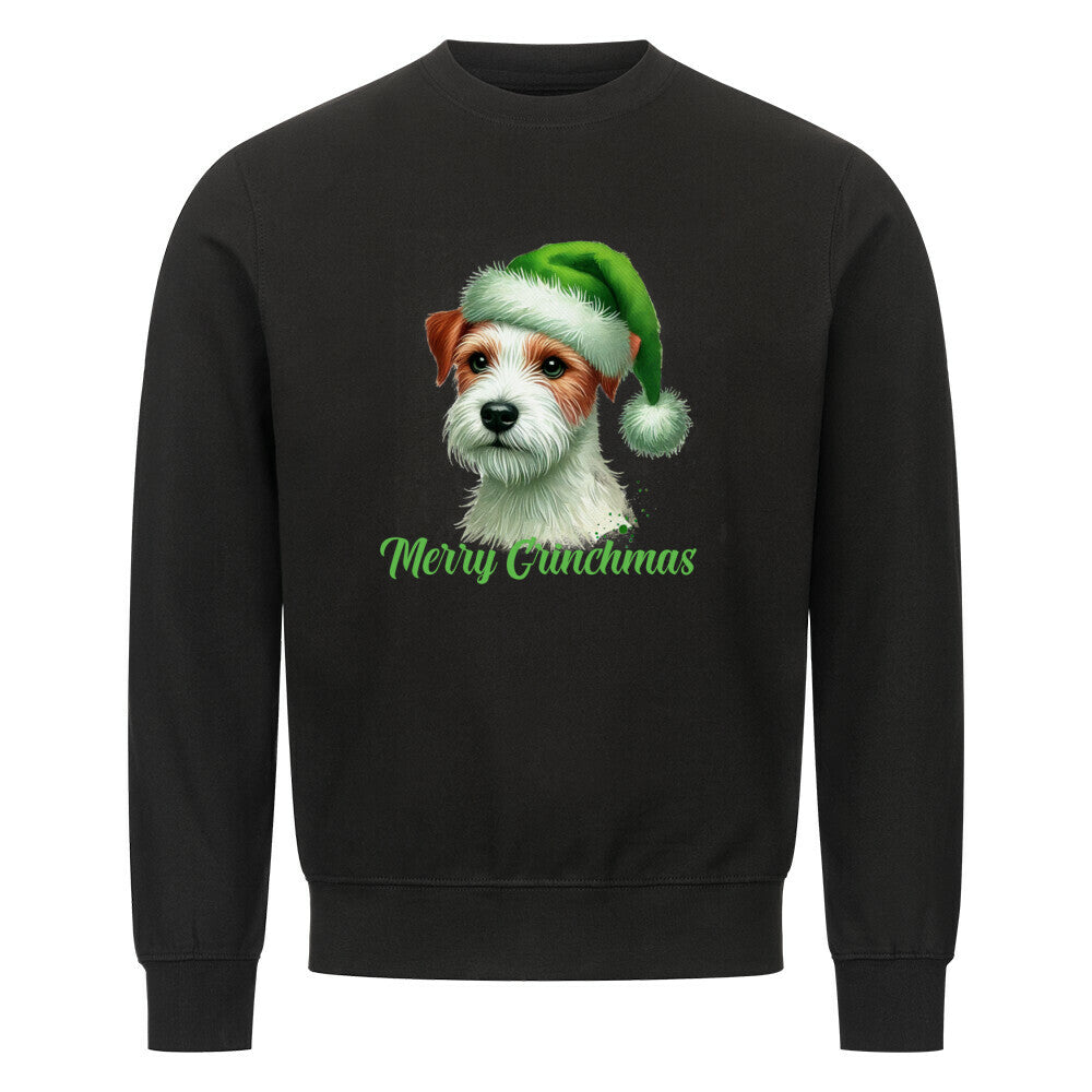 Premium Sweatshirt "Parson Russell - Merry Grinchmas" Schwarz – hunde-shirt.de
