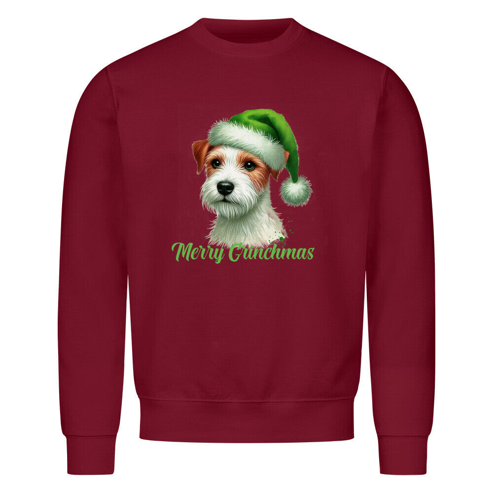 Premium Sweatshirt "Parson Russell - Merry Grinchmas" Burgunder – hunde-shirt.de