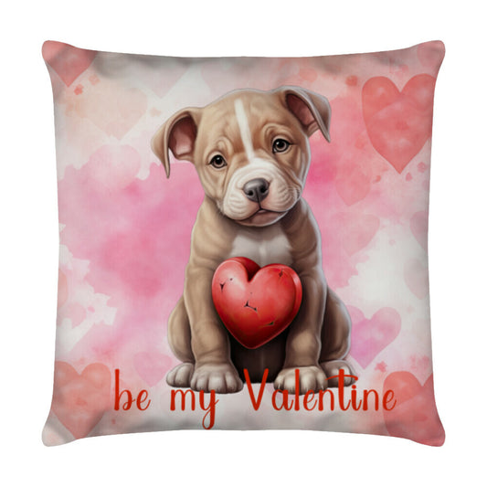 Kissen "Pit Bull - Valentine" Weiß – hunde-shirt.de