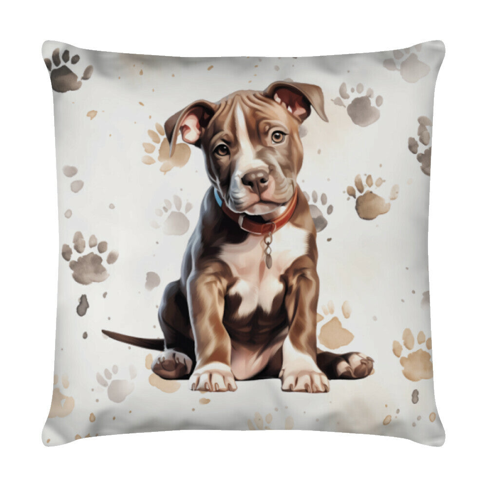 Kissen "Pit Bull - Puppy Paws" Weiß – hunde-shirt.de