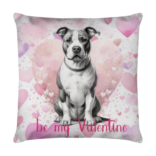 Kissen "Pit Bull - Valentine II" Weiß – hunde-shirt.de