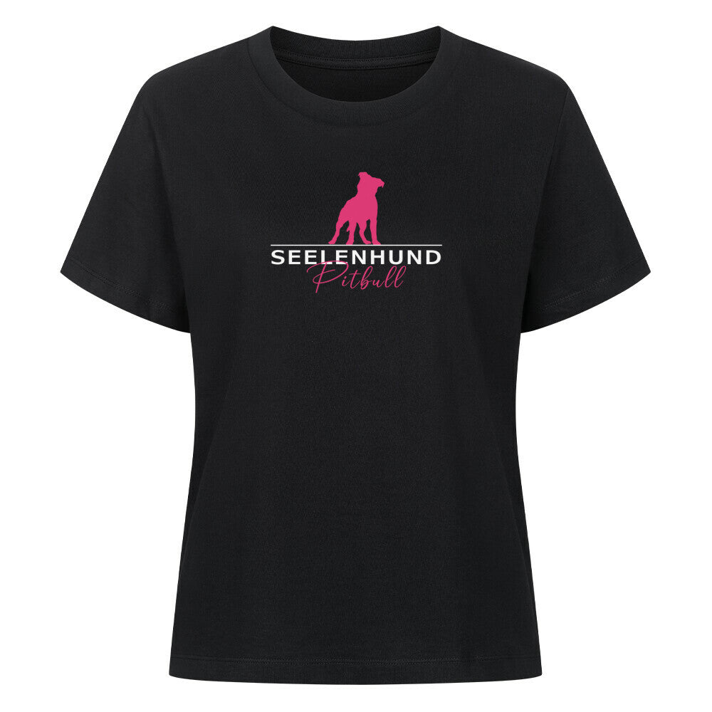 Premium Damen-Shirt "Pit Bull - Seelenhund" Schwarz – hunde-shirt.de