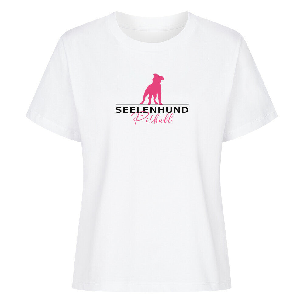 Premium Damen-Shirt "Pit Bull - Seelenhund" Weiß – hunde-shirt.de