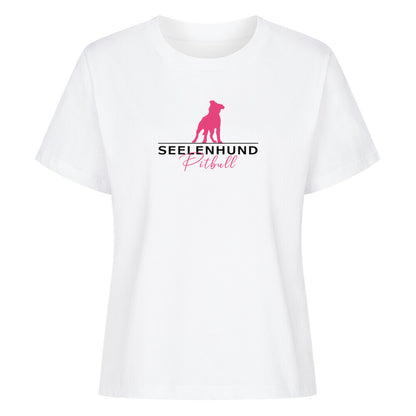 Premium Damen-Shirt "Pit Bull - Seelenhund" Weiß – hunde-shirt.de