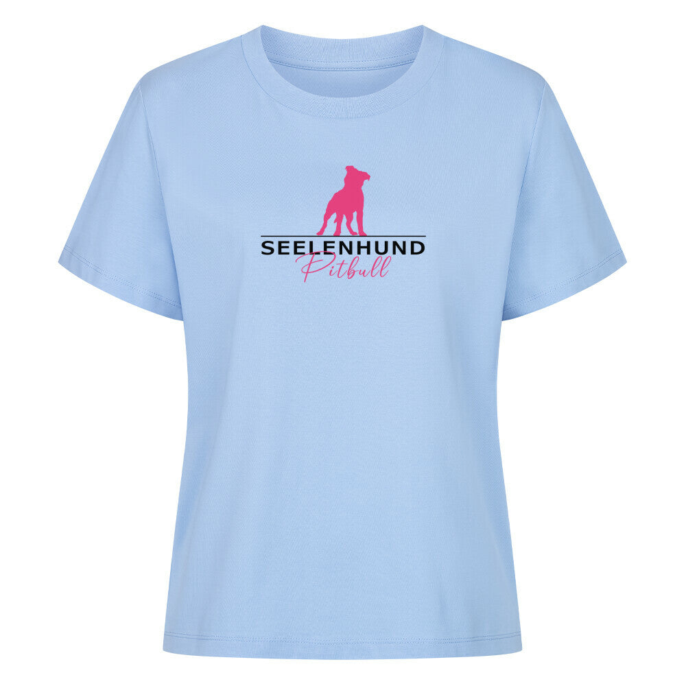 Premium Damen-Shirt "Pit Bull - Seelenhund" Sky Blue – hunde-shirt.de