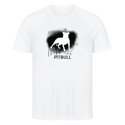 Premium T-Shirt "Pit Bull - Brush" Weiß – hunde-shirt.de