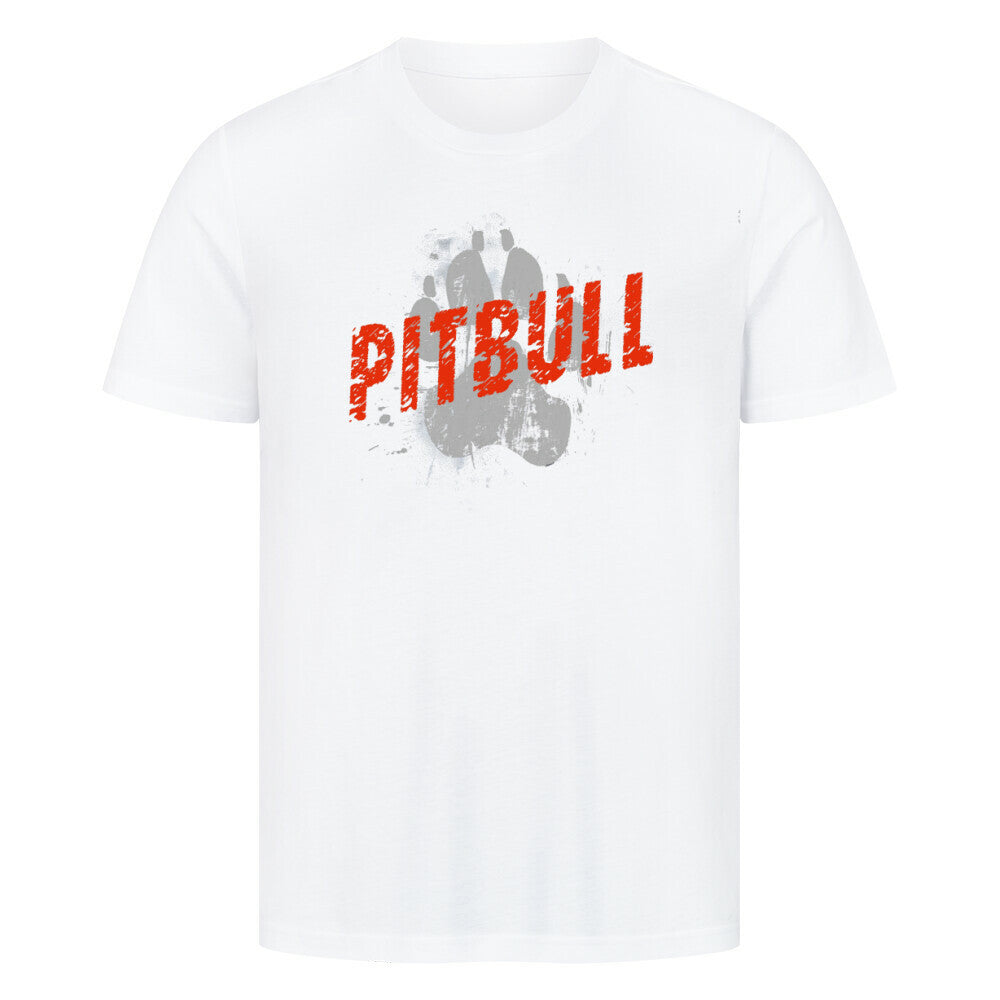 Premium T-Shirt "Pit Bull - PAW" Weiß – hunde-shirt.de