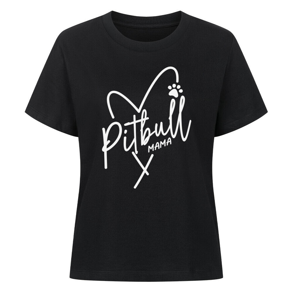 Premium Damen-Shirt "Pit Bull - Mama" Schwarz – hunde-shirt.de