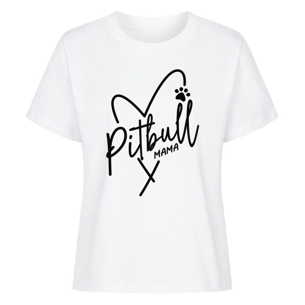 Premium Damen-Shirt "Pit Bull - Mama" Weiß – hunde-shirt.de