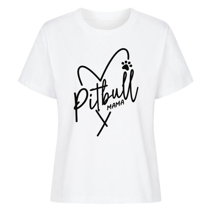Premium Damen-Shirt "Pit Bull - Mama" Weiß – hunde-shirt.de