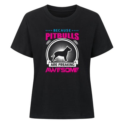 Premium Damen-Shirt "Pit Bull - AWESOME" Schwarz – hunde-shirt.de