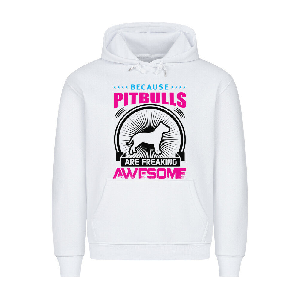 Premium Hoodie "Pit Bull - AWESOME" Weiß – hunde-shirt.de