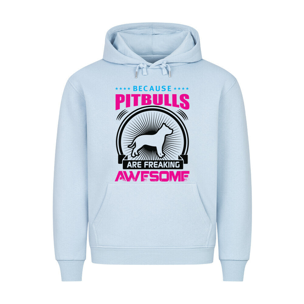 Premium Hoodie "Pit Bull - AWESOME" Babyblau – hunde-shirt.de