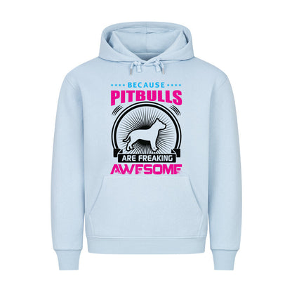 Premium Hoodie "Pit Bull - AWESOME" Babyblau – hunde-shirt.de