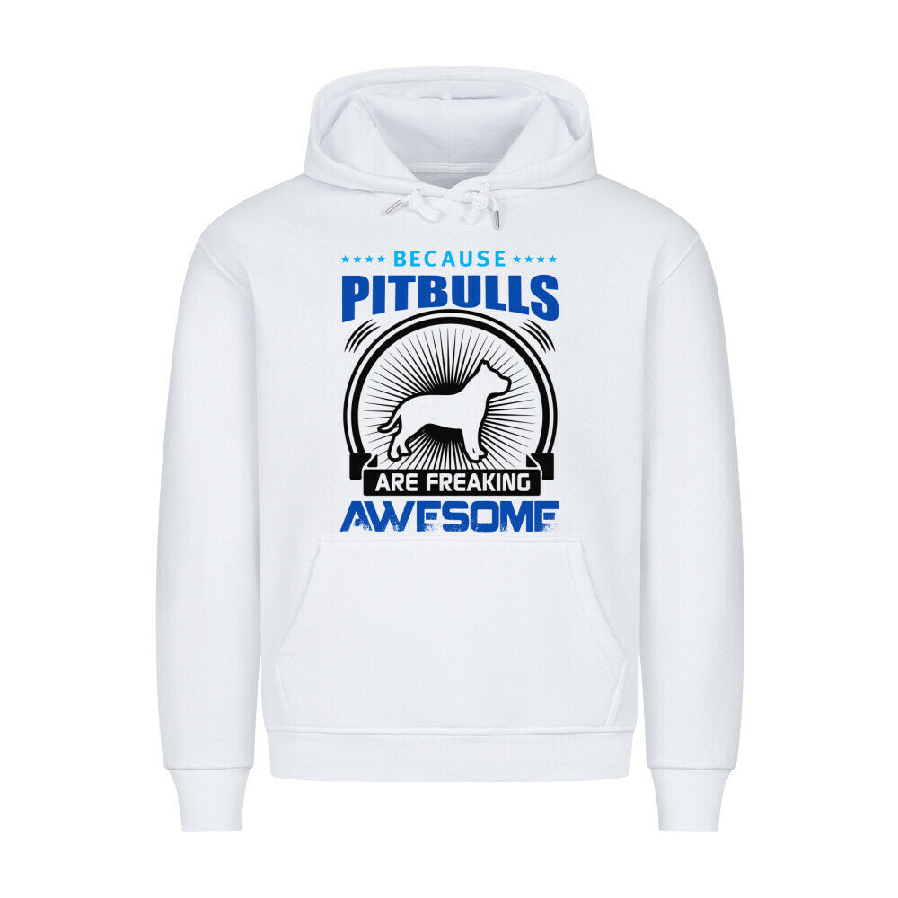 Premium Hoodie "Pit Bull - AWESOME" Weiß – hunde-shirt.de
