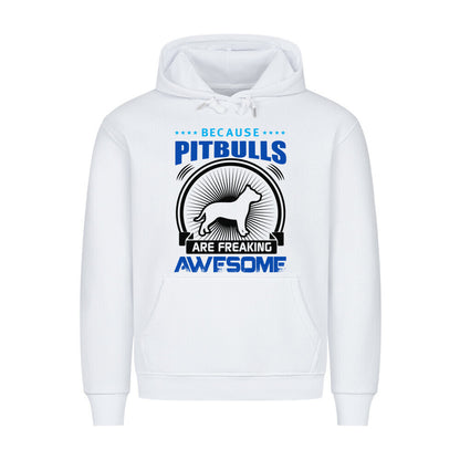Premium Hoodie "Pit Bull - AWESOME" Weiß – hunde-shirt.de