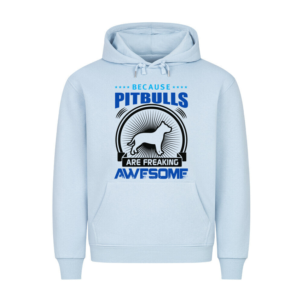 Premium Hoodie "Pit Bull - AWESOME" Babyblau – hunde-shirt.de