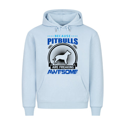 Premium Hoodie "Pit Bull - AWESOME" Babyblau – hunde-shirt.de