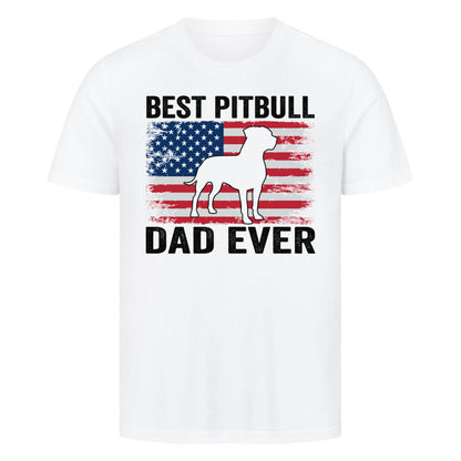 Premium T-Shirt "Pit Bull - Best Dad" Weiß – hunde-shirt.de