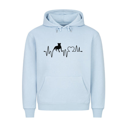 Premium Hoodie "Pit Bull - Heartbeat" Babyblau – hunde-shirt.de