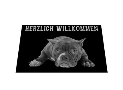 Fußmatte "Pocket Bully - Herzlich Willkommen" – hunde-shirt.de