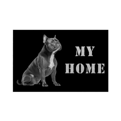 Fußmatte "Pocket Bully - My Home" Weiß – hunde-shirt.de