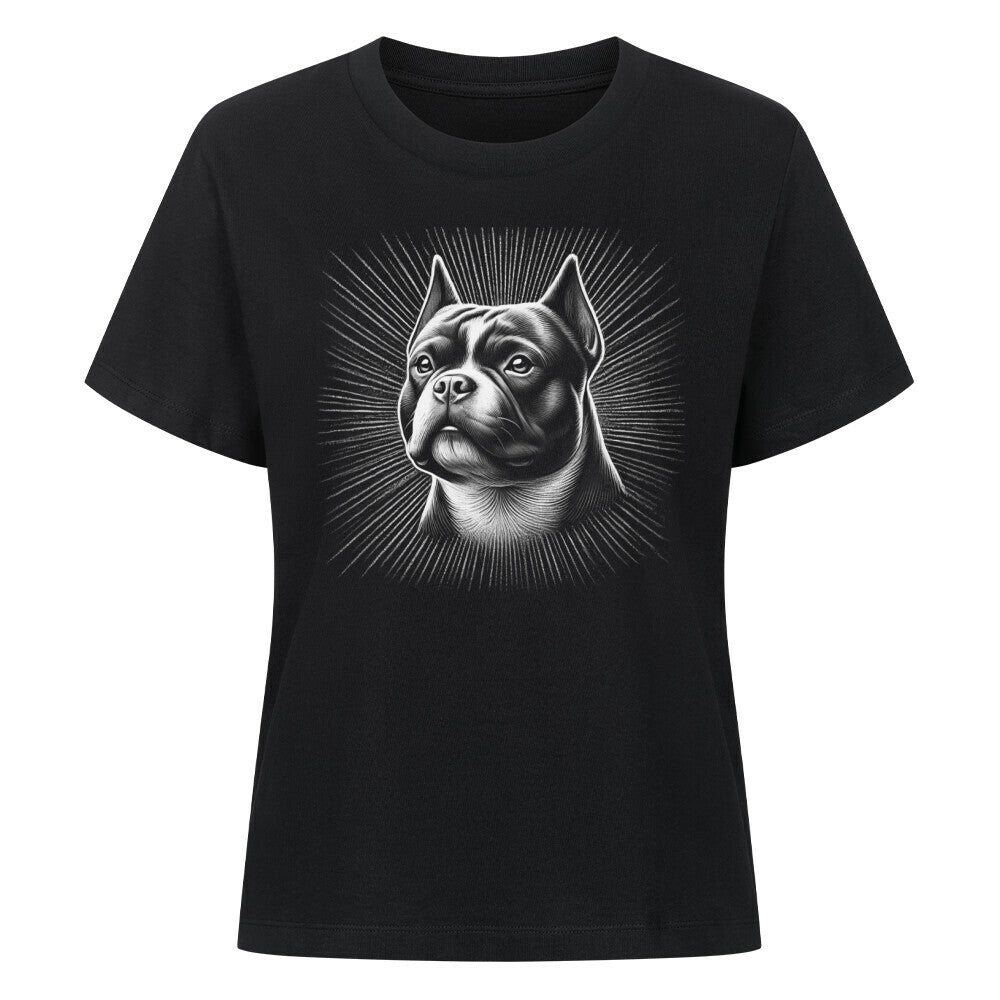 Premium Damen-Shirt "Pocket Bully - Shine" Schwarz – hunde-shirt.de