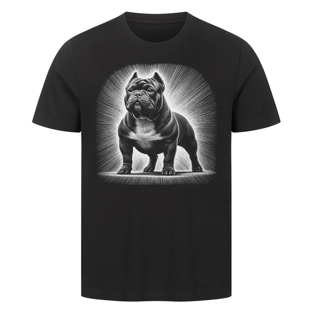 Premium T-Shirt "Pocket Bully - Bright" Schwarz – hunde-shirt.de