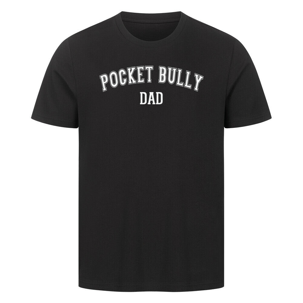 Premium T-Shirt "Pocket Bully - DAD" Schwarz – hunde-shirt.de