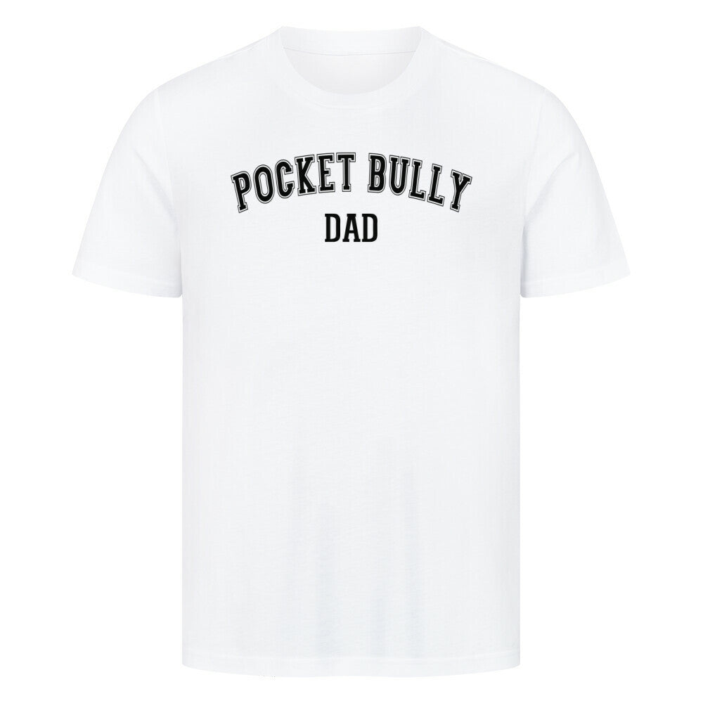 Premium T-Shirt "Pocket Bully - DAD" Weiß – hunde-shirt.de