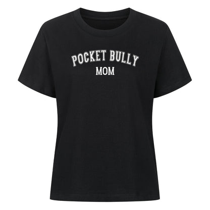 Premium Damen-Shirt "Pocket Bully - MOM" Schwarz – hunde-shirt.de