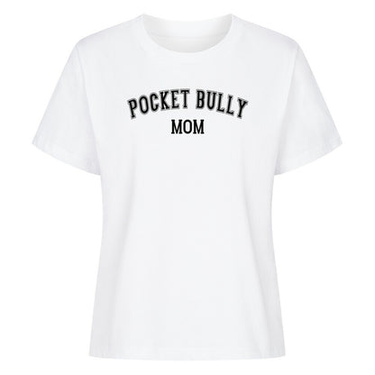 Premium Damen-Shirt "Pocket Bully - MOM" Weiß – hunde-shirt.de