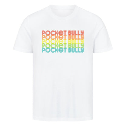 Premium T-Shirt "Pocket Bully - RETRO" Weiß – hunde-shirt.de