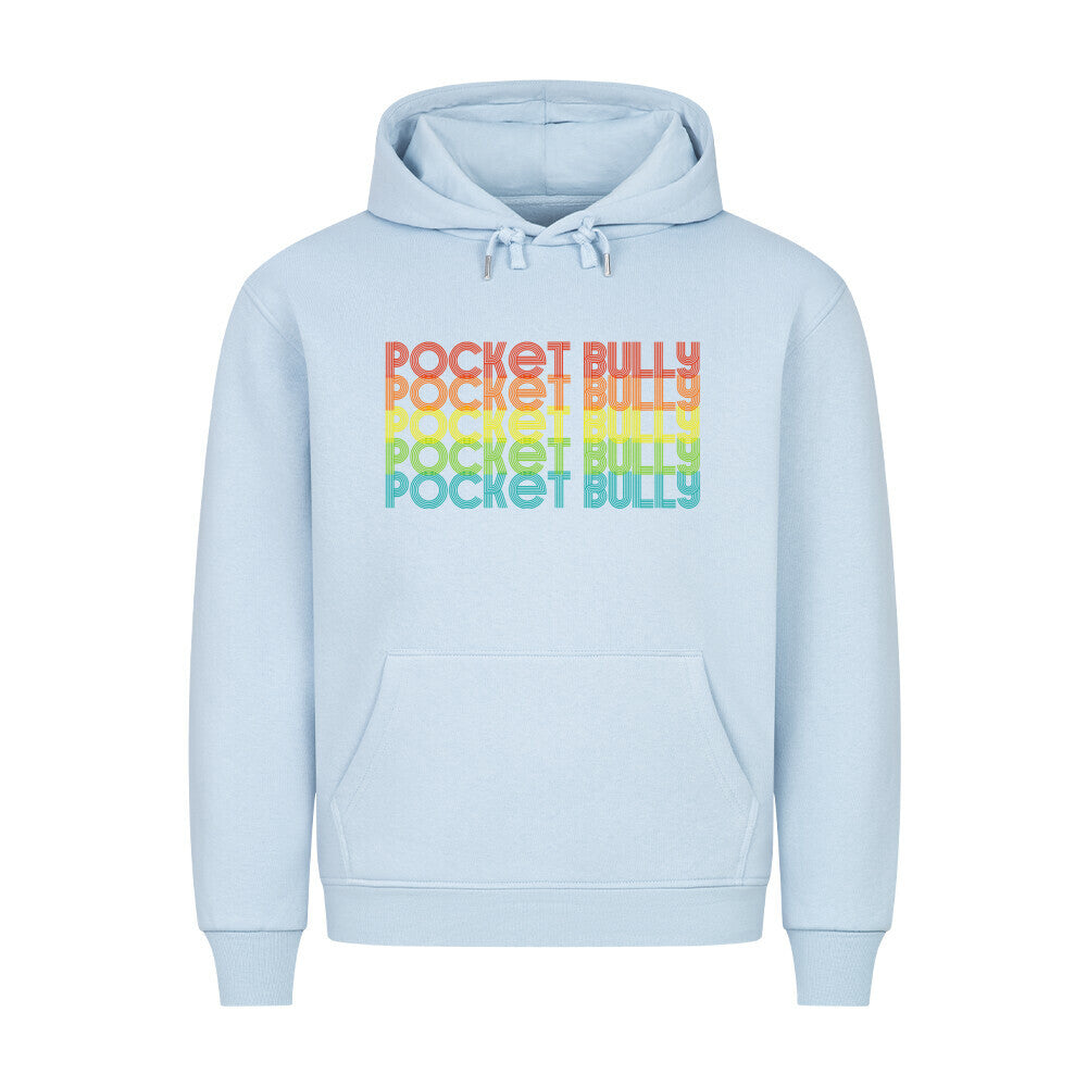 Premium Hoodie "Pocket Bully - RETRO" Babyblau – hunde-shirt.de