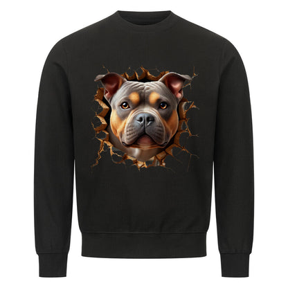 Premium Sweatshirt "Pocket Bully - Look" Schwarz – hunde-shirt.de