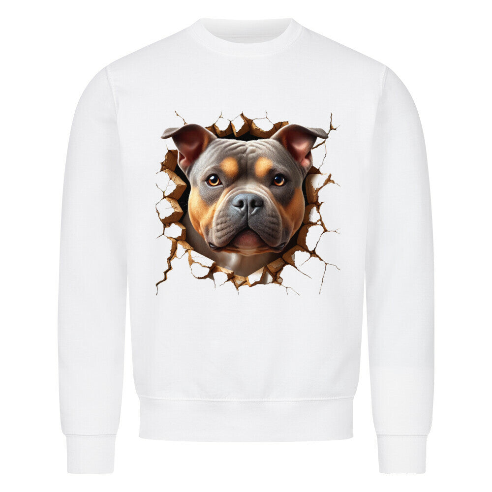Premium Sweatshirt "Pocket Bully - Look" Weiß – hunde-shirt.de