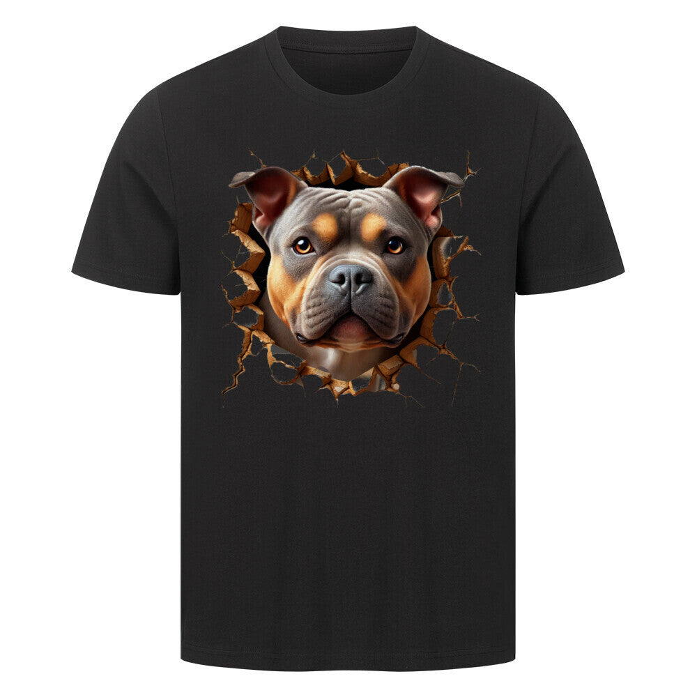 Premium T-Shirt "Pocket Bully - Look" Schwarz – hunde-shirt.de