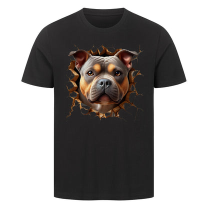 Premium T-Shirt "Pocket Bully - Look" Schwarz – hunde-shirt.de