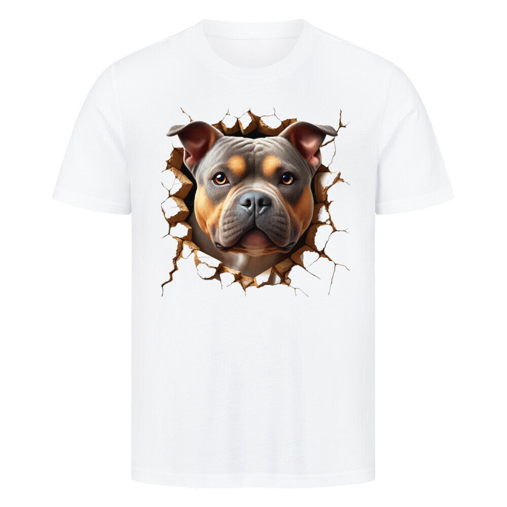 Premium T-Shirt "Pocket Bully - Look" Weiß – hunde-shirt.de