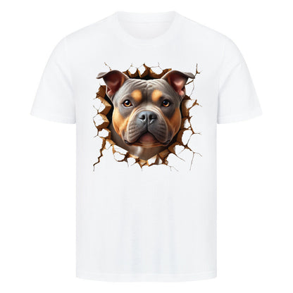 Premium T-Shirt "Pocket Bully - Look" Weiß – hunde-shirt.de