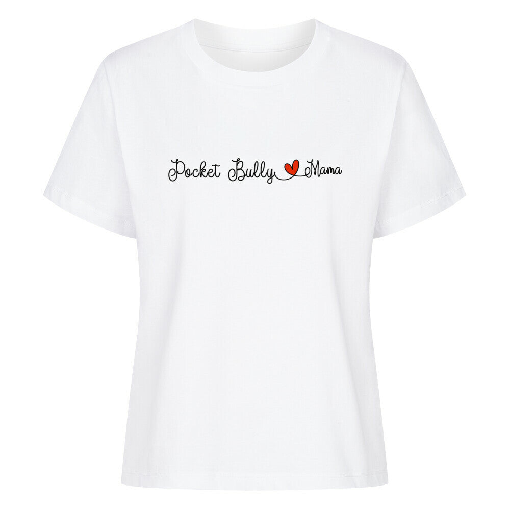Premium Damen-Shirt "Pocket Bully - Mama" Weiß – hunde-shirt.de