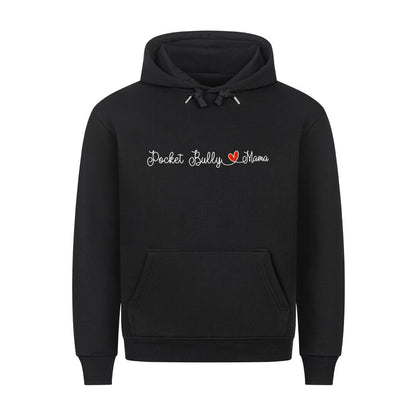 Premium Hoodie "Pocket Bully - Mama" Schwarz – hunde-shirt.de