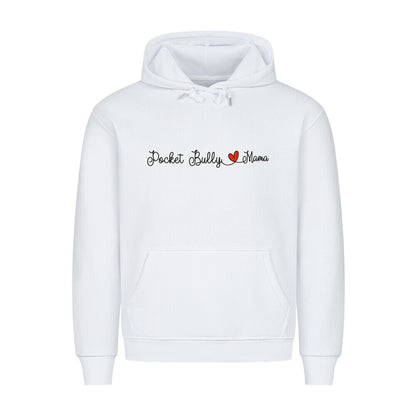 Premium Hoodie "Pocket Bully - Mama" Weiß – hunde-shirt.de
