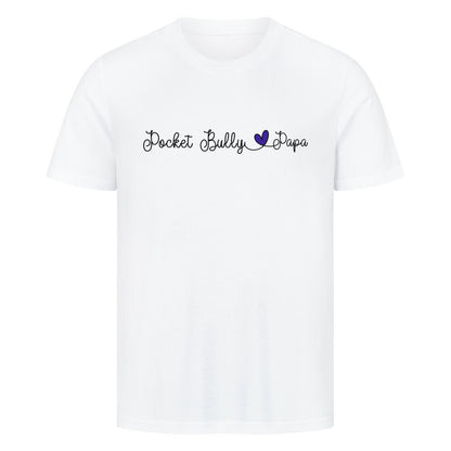 Premium T-Shirt "Pocket Bully - Papa" Weiß – hunde-shirt.de