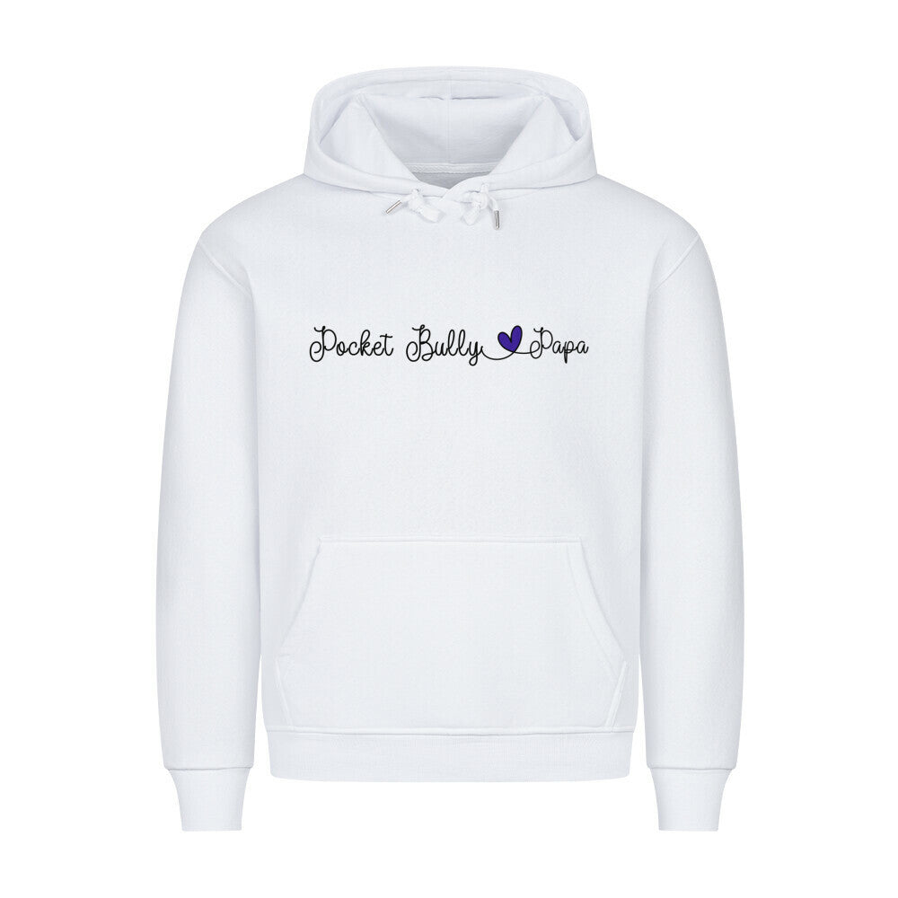Premium Hoodie "Pocket Bully - Papa" Weiß – hunde-shirt.de