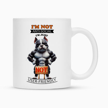 Tasse "Pocket Bully - Anti-Social II" Weiß – hunde-shirt.de